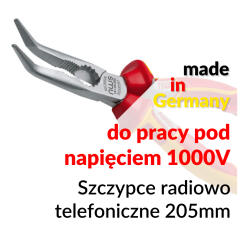 NW141-49 VDE-205 - Szczypce telefoniczne odgięte 205mm izolowane 1000V - NWS | NW141-49VDE-205 