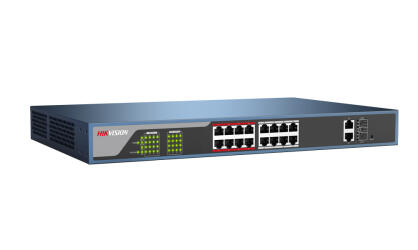 DS-3E1318P-E - Switch zarządzalny 16x PoE + 2x Uplink, 230W - Hikvision | DS-3E1318P-E