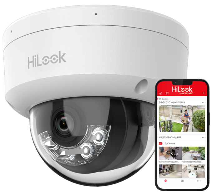 IPC-D140HA-LUC - Kamera kopułkowa IP, 4Mpx, 2.8mm, Smart Hybrid Light, IK08 - HiLook by Hikvision | 6942160461717
