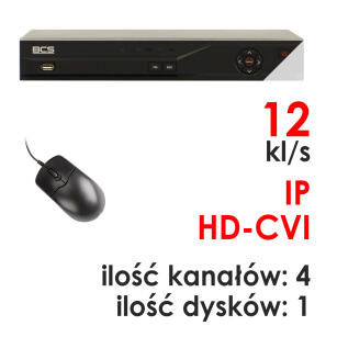 BCS-CVR0401A-III - Rejestrator 4-kanałowy 1080P HD-CVI / ANALOG / IP - BCS