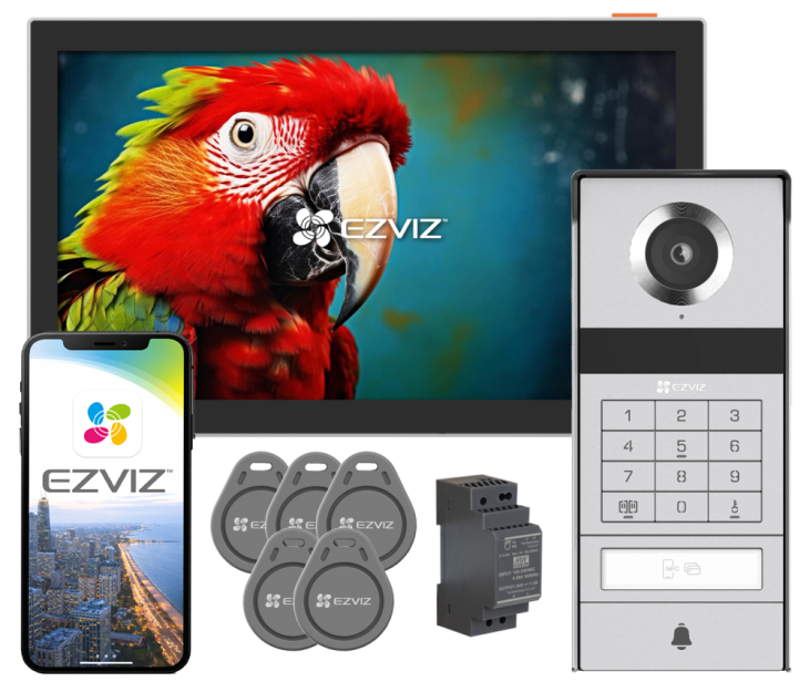 TP9 PRO - Wideodomofon IP 2-Żyłowy, WiFi, 4K, Czytnik NFC, QR, Szyfrator - EZVIZ | 6941545640570