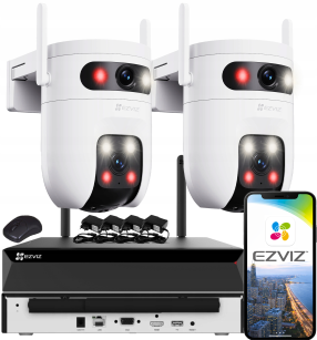Zestaw Monitoringu WiFi 2x 5Mpx, 2 Kamery Obrotowe C9c 3K, Dual Light + Autotracking, Audio - EZVIZ | C9c 3K (x2) WIFI KIT