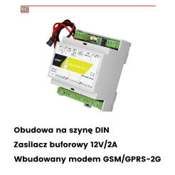 MultiGSM-PS-D4M 2 - Moduł powiadomienia i sterowania GSM, moduł alarmowy, terminal GSM  z zasilaczem buforowym i obudową na szynę DIN - ROPAM | MultiGSM-PS-D4M 2