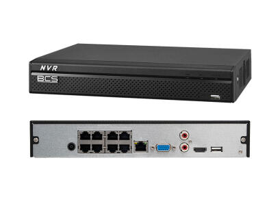 BCS-L-NVR0801-4KE-8P - Rejestrator IP 8-kanałowy, do 8Mpx, 1x HDD, PoE - BCS LINE | BCS-L-NVR0801-4KE-8P