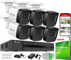 Zestaw do Monitoringu IP 4Mpx, 6 Kamer IPC-B141H-C, PoE, IR20m, IP67 - HiLook by Hikvision | IPC-B141H-C(x6) POE KIT
