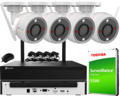 Zestaw Monitoringu WiFi 4Mpx, 4 Kamery zewnętrzne H3c 2K+, Dual Light, Audio - EZVIZ | H8c 2K+ (x4) WIFI KIT