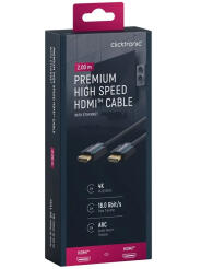 CLICKCHDMI70303 - Kabel HDMI 2.0 - 4K, 60Hz, 2m - Clicktronic | 4040849703034