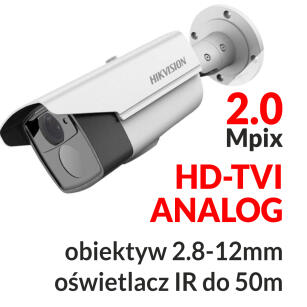 DS-2CE16D5T-AVFIT3 - Kamera tubowa 2.0 Mpix HD-TVI / ANALOG 2.8-12mm IR 50m WDR - HIKVISION | DS-2CE16D5T-AVFIT3