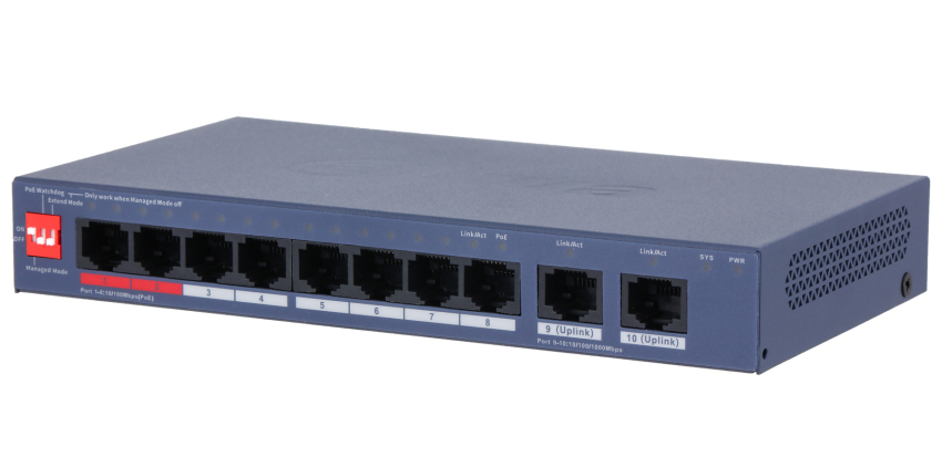CS4010-8ET2GT-110 - Switch zarządzalny PoE, 8+2 portowy - Dahua | CS4010-8ET2GT-110