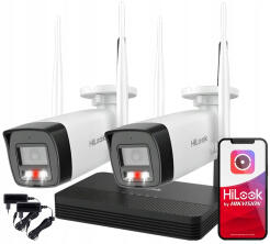 WIFIKIT-B4-4CH - Zestaw do monitoringu WiFi EasyLink, 2x Kamera 4Mpx, Rejestrator NVS - HiLook by Hikvision | WIFIKIT-B4-4CH / EL