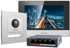 KIT602-S/Flush - Zestaw wideodomofonowy IP, kamera FishEye Inox, monitor 7" LCD WiFi - Hikvision | KIT602-S/Flush
