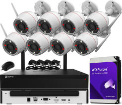 Zestaw Monitoringu WiFi 5Mpx, 8 Kamer zewnętrznych H3c 3K, Dual Light, Audio - EZVIZ | H8c 3K (x8) WIFI KIT