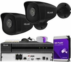 Zestaw do monitoringu IP 5Mpx, 2 Kamery IPC-B150H BLACK, PoE, IR30m - HiLook by Hikvision | IPC-B150H BLACK (x2) POE KIT