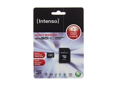 SD-MICRO 4GB - Karta pamięci microSD 4 GB Class 10 + adapter - Intenso