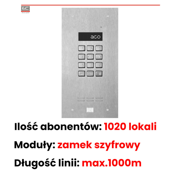 INSPIRO 1+ - Centrala Master, zamek szyfrowy, 1020 lokali - ACO | INSPIRO 1+