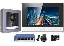 DS-KIS602 - Zestaw wideodomofonowy IP, kamera FishEye, monitor 7" LCD WiFi, PoE - Hikvision  | 6941264011637