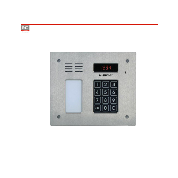 CP-2512NR INOX - cyfrowy panel poziomy ze stali nierdzewnej, czytnik RFID, lista lokatorów - LASKOMEX | CP-2512NR INOX