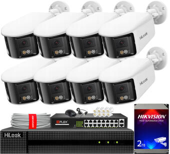 Zestaw do Monitoringu IP 6Mpx, 8 Kamer IPC-B460HAD-LUF/SL Smart Hybrid Light, MD2.0, Live Guard - HiLook by Hikvision | IPC-B460HAD-LUF/SL(x8) POE KIT