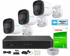 Zestaw Monitoringu IP UNIARCH 4Mpx 3 Kamery IPC-B124-APF28 | IPC-B124-APF28 + NVR