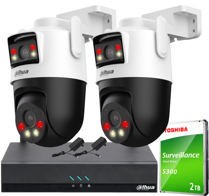 Zestaw do Monitoringu WiFi 2x 5Mpx, 2 Kamery P5D-5F-PV, Dual Light, WiFi - DAHUA | P5D-5F-PV(X2) WiFi KIT