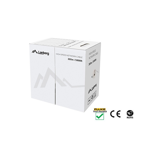 LCU5-12CU-0305-R - Kabel LAN UTP, kat.5e, 305m, pojedynczy drut, czerwony - LANBERG