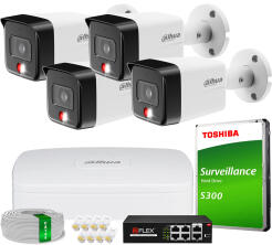 Zestaw do Monitoringu IP 6Mpx, 4 Kamery IPC-HFW1639TC-A-IL-0280B-S6, Dual Light, PoE - DAHUA | IPC-HFW1639TC-A-IL-0280B-S6(X4) POE KIT