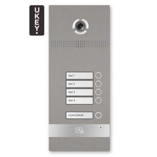 BI-04FB SILVER - Panel bramowy IP, 4-lokatorski, UKEY, SIP 2.0 - BasIP | 5060514913161