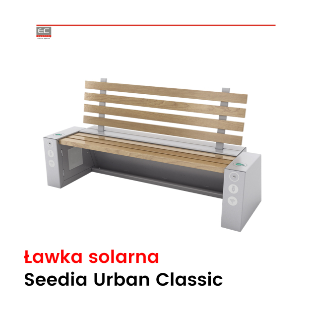 SEEDiA Urban  - Ekologiczna ławka solarna, ładowarka USB, Wi-Fi - SEEDiA