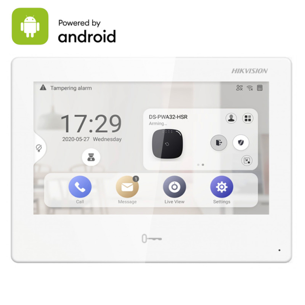 DS-KH9310-WTE1 - Monitor wideodomofonu IP, 7'' TFT LCD, Android - Hikvision | DS-KH9310-WTE1