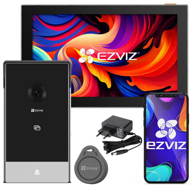 CP7 - Wideodomofon IP 2-Żyłowy, WiFi, Czytnik breloków, 2x I/O - EZVIZ | CP7