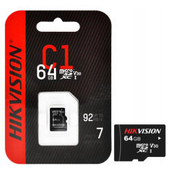 HS-TF-C1/64 - Karta pamięci microSD 64GB, 92Mb/s - Hikvision | 6954273657093