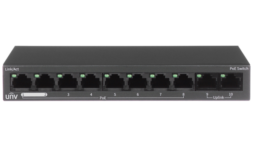 NSW2020-10T-POE-IN - Switch PoE 8+2 10/100Mbps, 88W - UNIARCH by Uniview | NSW2020-10T-POE-IN
