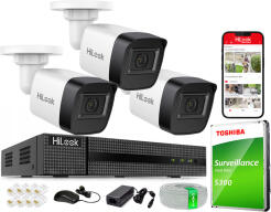 Zestaw do Monitoringu IP 4Mpx, 3 Kamery IPC-B141H-C, PoE, IR20m, IP67 - HiLook by Hikvision | IPC-B141H-C(x3) POE KIT