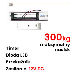 ZE HC280GFX -  Zwora elektromagnetyczna natynkowa, przekaźnik, timer, 300kg - MIWI-URMET | ZE HC280GFX