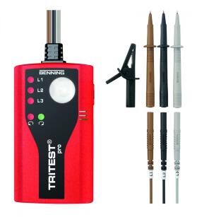 TRITEST PRO - Urządzenie do pomiaru następstw faz w sieciach prądu trójfazowego - Benning