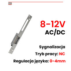 ES-S12AC/DC-MBS - Elektrozaczep symetryczny z pamięcią, blokadą i sygnalizacją - SCOT | ES-S12AC/DC-MBS