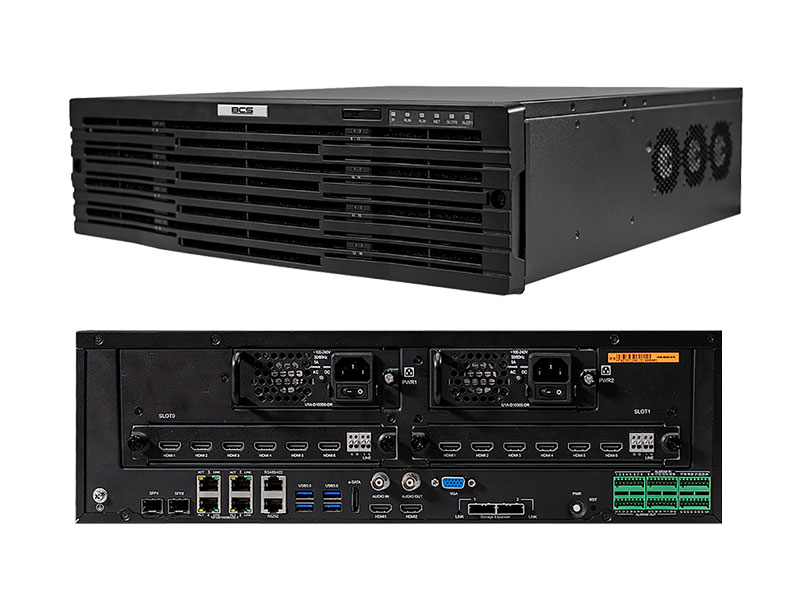 BCS-P-NVR12816-4KR - Rejestrator 128 kanałowy, 12Mpix, 4K, 16HDD, RAID, 384Mb/s - BCS POINT | BCS-P-NVR12816-4KR