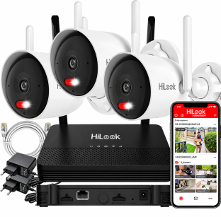 Zestaw do Monitoringu WiFi EasyLink 2.0, 3x Kamera 4MP, Rejestrator NVS - HiLook by Hikvision | IKS-2044BH-PH/WX+1kamera