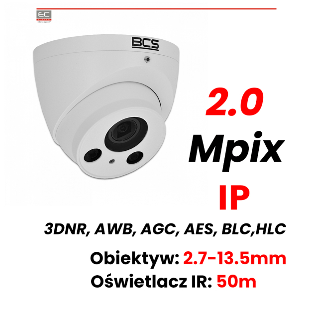 BCS-DMIP2201IR-M-IV - Kamera 2Mpx, 2.7~13.5mm motozoom, 3DNR, PoE, IP66 - BCS LINE | BCS-DMIP2201IR-M-IV