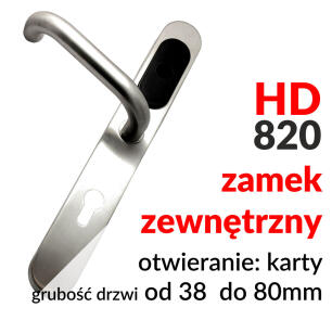 HD820 - Klamka, zamek na karty zbliżeniowe Mifare 13.56 MHz do montażu wewnątrz