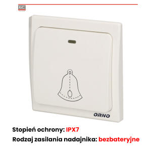 OR-DB-LT-126PD - Przycisk bezprzewodowy do dzwonków z serii LOGICO - ORNO