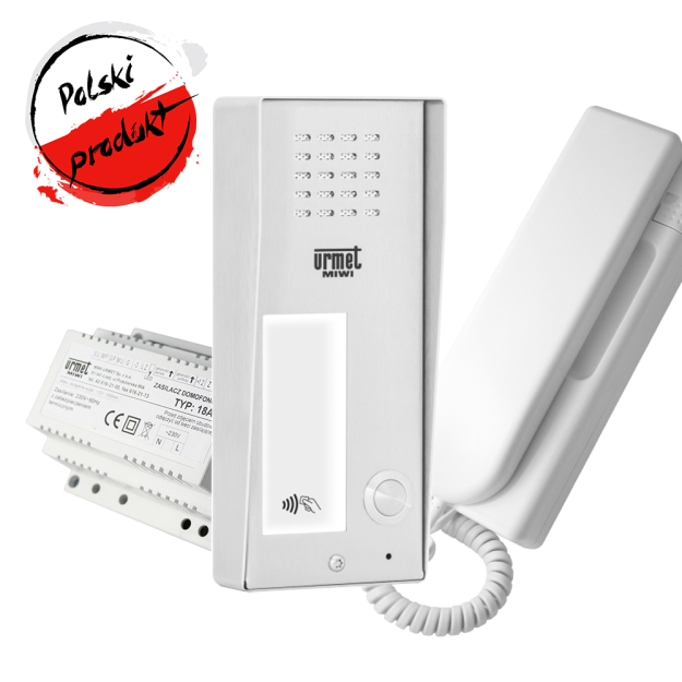 6025/PR1-RF/311 - Zestaw domofonowy z czytnikiem RFID dla 1 lokatora - Miwi-Urmet | 6025/PR1-RF/311