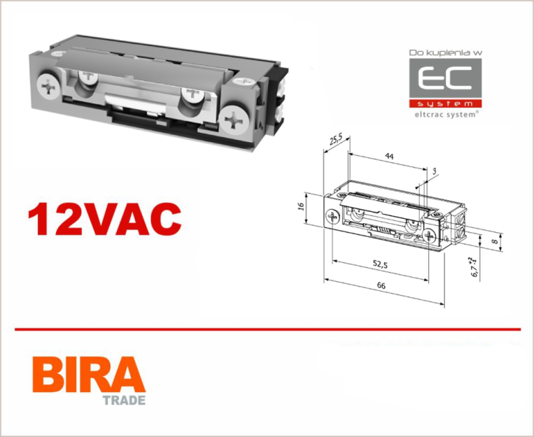 F00U - Elektrozaczep niskoprądowy, 12-24V AC/DC -  Biratronik | F00U