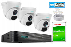 Zestaw Monitoringu IP UNIARCH 4Mpx 3 Kamery IPC-T124-APF28 | 5904035373731