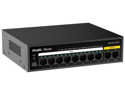 RG-ES110F-P - Switch PoE 8+2, 10/100Mb/s, niezarządzalny, 110W - Reyee by Ruijie | RG-ES110F-P