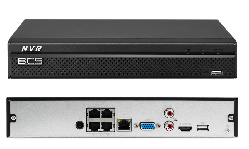BCS-NVR0401X5ME-P-II - Rejestrator IP 4-kanałowy, do 5 Mpx, PoE - BCS | BCS-NVR0401X5ME-P-II