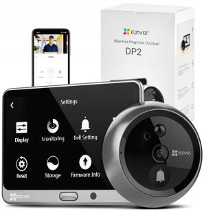 DP2 - Inteligentny wizjer WiFi z ekranem dotykowym, kamerą i czujką PIR - EZVIZ | 5904473751290