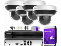 Zestaw do Monitoringu IP 4Mpx, 4 Kamery obrotowe PTZ-C4MP, Rejestrator 4ch PoE - HiLook by Hikvision | PTZ-C4MP + NVR-4CH-4MP/4P
