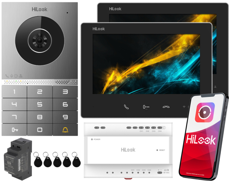 HD-VIS-02-K-2LCD - Wideodomofon 2-żyłowy IP WiFi, z dwoma monitorami - HiLook by Hikvision | HD-VIS-02-K