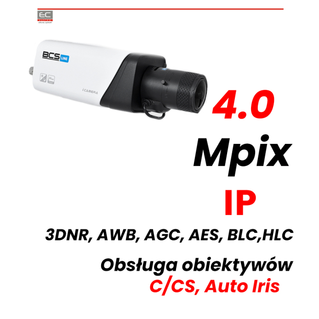 BCS-BIP7401A-IV - Kamera kompaktowa BOX 4 Mpx, 3DNR, WDR (120dB), ROI, PoE - BCS LINE